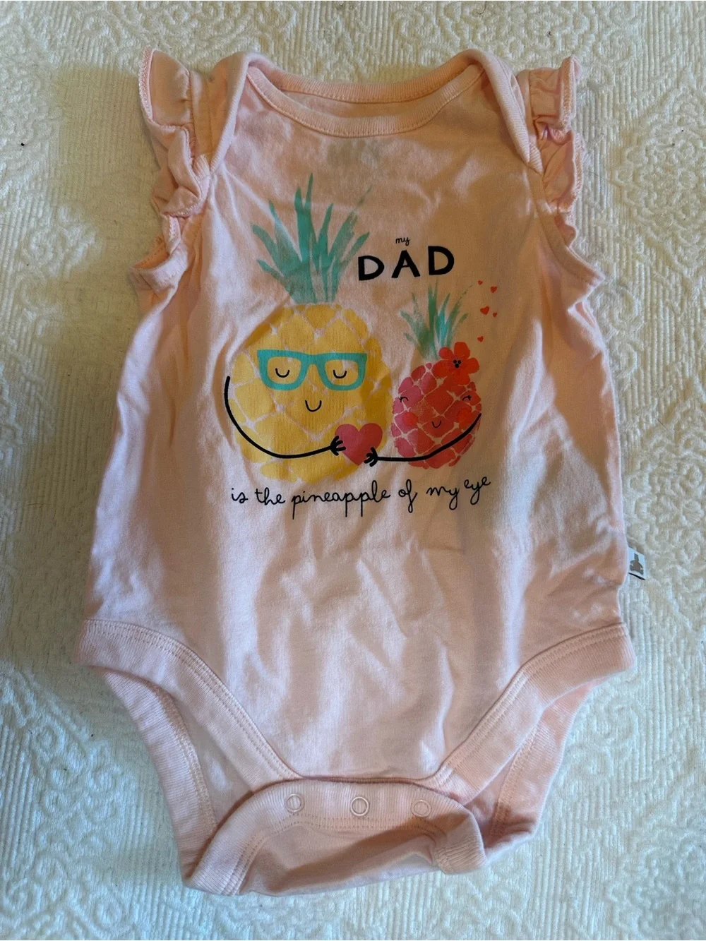 GAP Dad is the Pineapple of my eye Pink Graphic One-Piece Bodysuit for Kids 3-6M